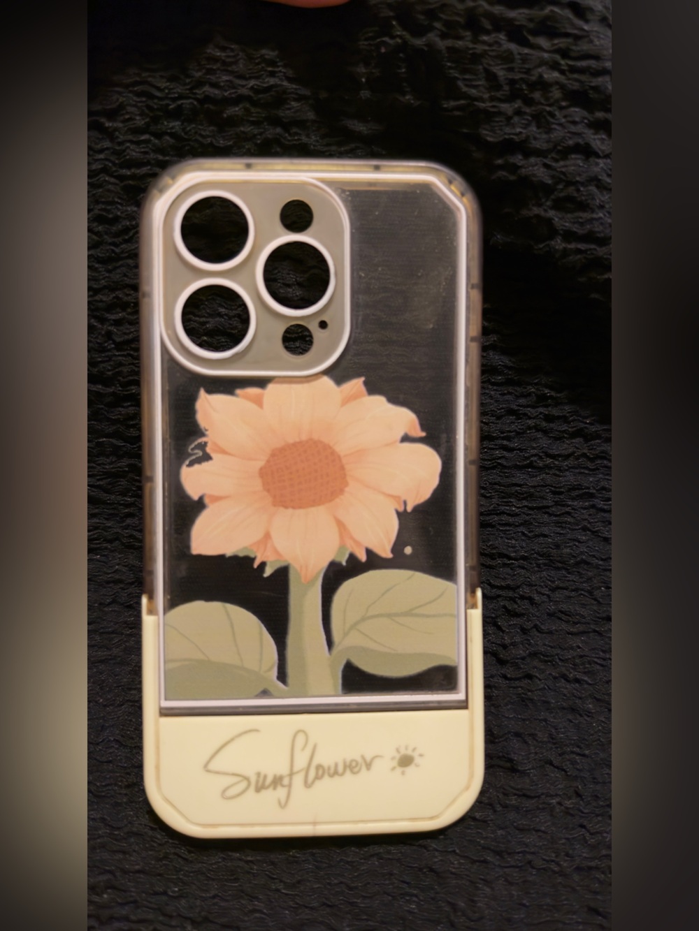 Sunflower Clear Floral Phone Case for iPhone - Peach
